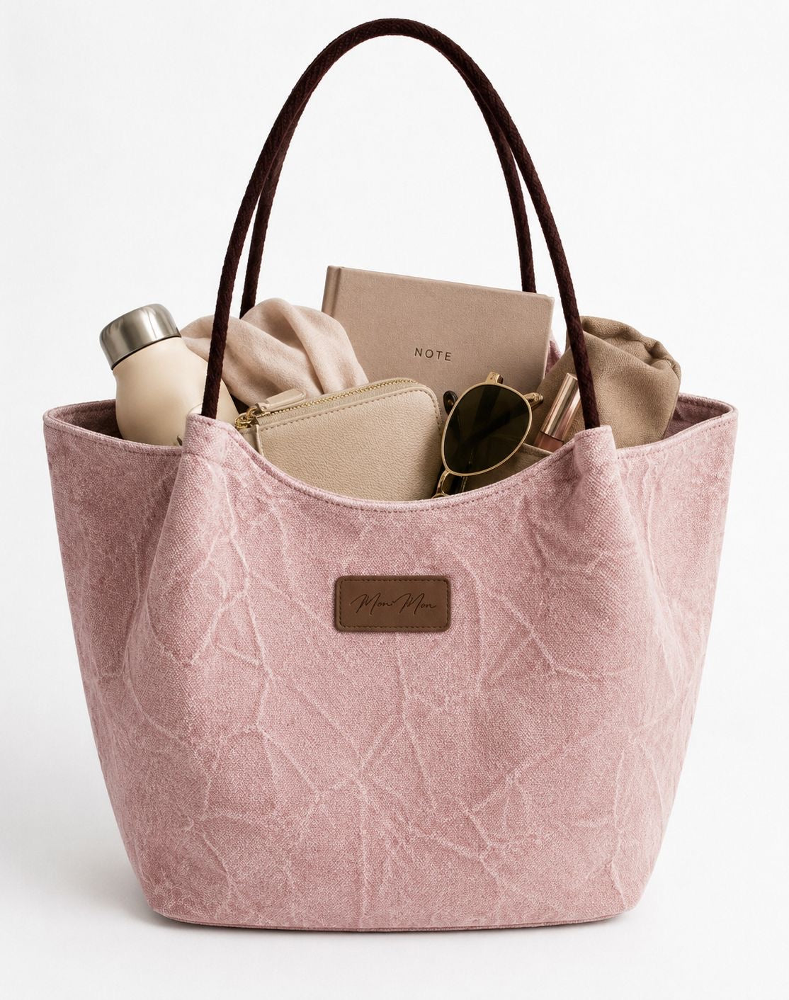 Summer 2026 Canvas Tote Bag with Leather Handles