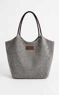 Summer 2026 Canvas Tote Bag with Braided Vegan Leather Handles