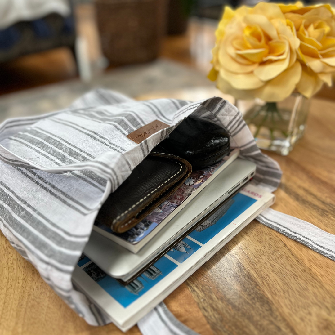 Regatta Stripe Linen Tote