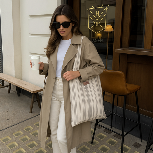Regatta Stripe Linen Tote Bag