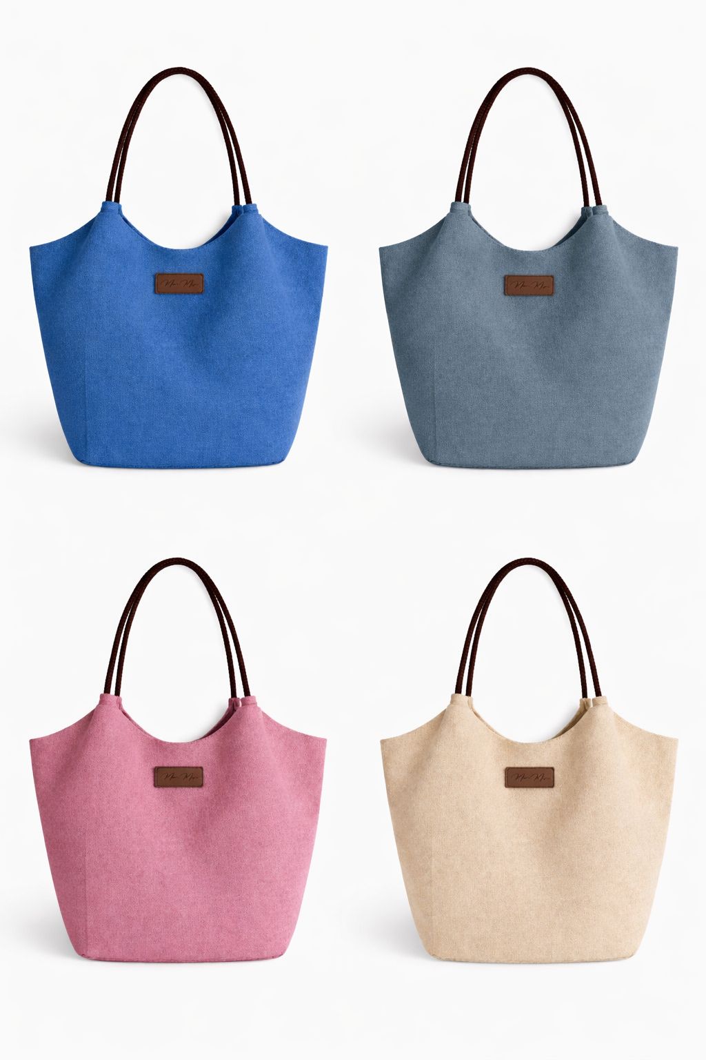 Chic Canvas Tote Bag with Leather Handles