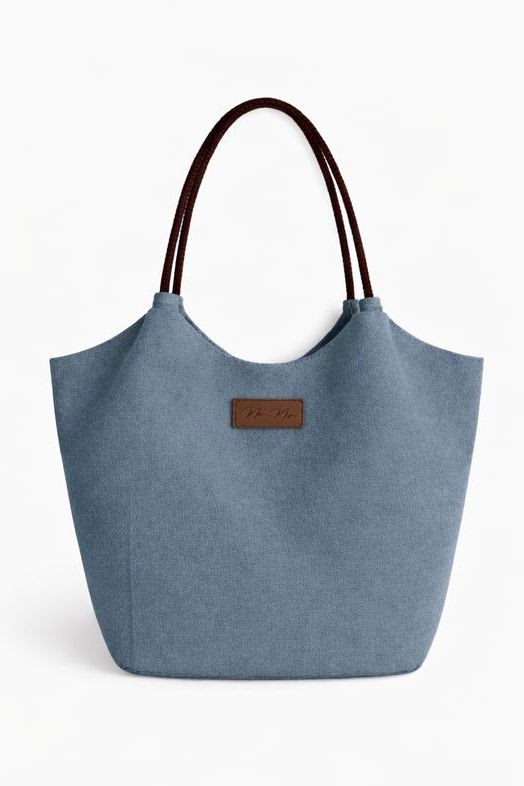 Chic Canvas Tote Bag with Leather Handles