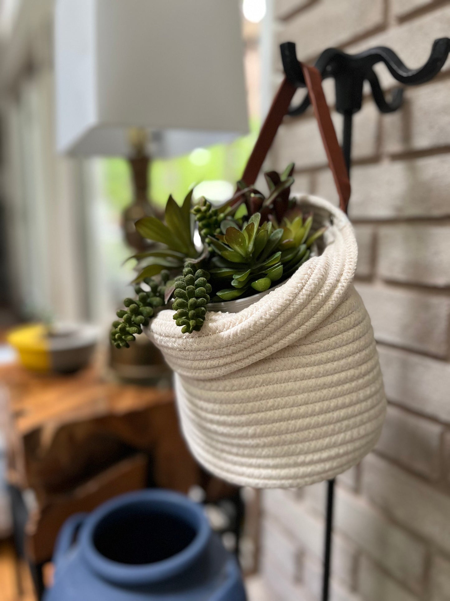 Woven Cotton Planter - 100% Cotton - Home Decor -  Home Gift Ideas - Elegant planter